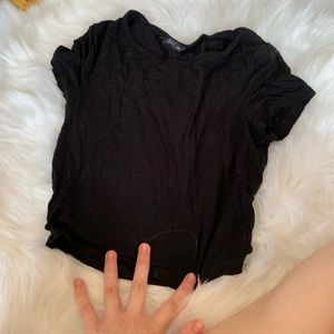 Cropped black tee